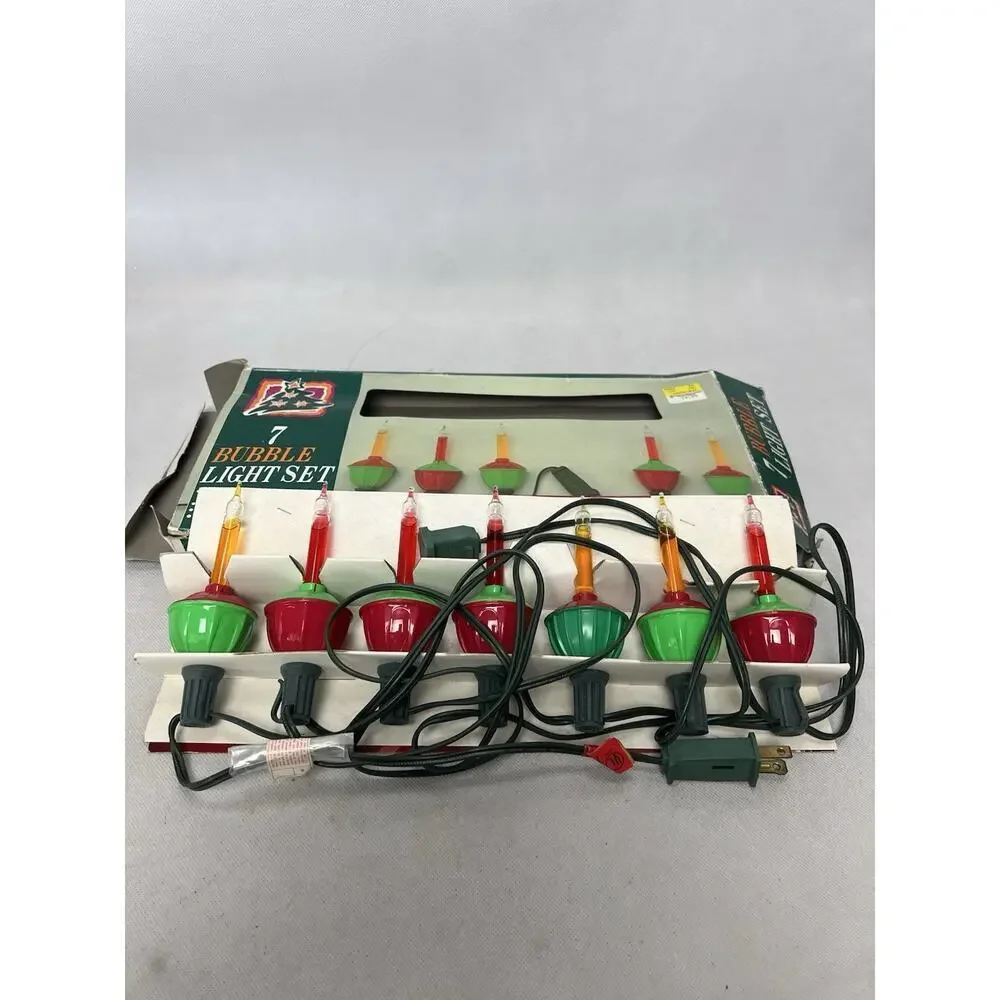 VTG Bubbling Lights Christmas Tree Holiday Decorative - 7 light set